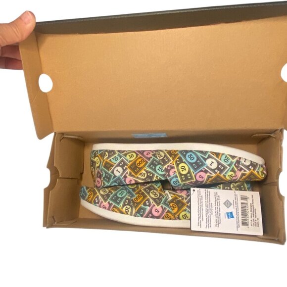 Toms Shoes - Toms X Monopoly Womens Alpargata Slip-On Shoes Size W10 Money Print Canvas